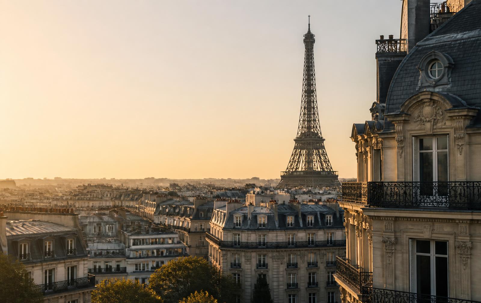 Torre Eiffel ao amanhecer